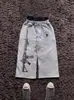 Verão Y2K Novo Cruzamento Europeu e Americano Cintura Dupla Bordado Estilo de Rua Dobrável Calça de Moletom para Casal INS Cor Sólida Cintura com Cordão Tendência Versátil Calça