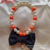 Cadena para mascotas con perlas de imitación, lazo de lana con cuentas de perlas, colgante de lazo de tela, bonito gato, de gran venta transfronteriza