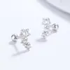 Brincos de moda transfronteiriços com zircônia, brincos de luxo leve de alta qualidade para mulheres, joias de prata 925, ear cuffs de design exclusivo