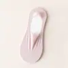 Calcetines Invisibles de Algodón Puro Ultra-Delgados de Verano para Mujer, Calcetines Cortos de Seda Helada Antideslizantes de Silicona en el Talón