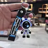 Llavero con colgante de astronauta y conejo estrellado para coche, creativo, para parejas, bolsa de regalo, regalos colgantes