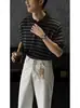 Camiseta Masculina de Verão Fina Malha Gola Polo Manga Curta Estilo Old Money Maduro Leve Tendência Cool Casual Versátil