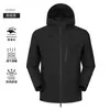 Nueva chaqueta softshell sellada en caliente con logo personalizado, calidad boutique, chaqueta con capucha cortavientos e impermeable unisex