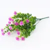 Flor de Eucalipto de 7 Puntas Flor Artificial de Rosa Hoja de Dinero Loto de Plástico Decoración de Boda Jardinería Flor Falsa Venta al Por Mayor