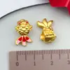 Accesorios para Joyería DIY Colgante de Pez Dorado que Conserva el Color Amuleto de Bendición Estilo Chino Pulsera de Hilo Rojo Accesorio para Collar Colgante