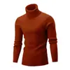 Camisa de Tricô para Comércio Exterior Transfronteiriço Masculina Inverno Jovem Nova Gola Alta Listrada Colorida Camisa Base Roupa Masculina