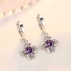 Pendientes lindos, joyería, pendientes sencillos para mujer, pendientes de plata, accesorios, hoja de la suerte, hierba, flor eterna, pendientes de idioma, estilo coreano
