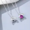 Set de 3 piezas de collar, anillo y aretes de plata de ley maciza S925 estilo ins, base en blanco para diamantes DIY