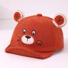 Gorra de béisbol con borde suave para bebé de 0 a 3 años con dibujos de oso para otoño e invierno, gorra con tapa cálida para niños
