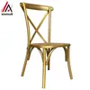 Silla Metálica de Espalda Cruzada Estilo Europeo Sencillo para Restaurante, Silla de Metal con Espalda Cruzada Estilo Industrial, Silla para Restaurante de Hot Pot con Respaldo, Silla de Comedor de Hierro con Cubierta Suave