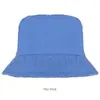 Chapéu de Balde de Algodão Puro Processado e Personalizado para Travessia de Fronteira, Chapéu Redondo para Caminhada ao Ar Livre e Viagem para Meninas, Chapéu de Pescador de Aba Leve Casual e Fashion