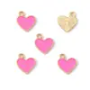 Geométrico Colgante Individual Corazón con Goteo de Aceite Accesorios de Joyería de Aleación Llavero de Corazón de Durazno para Bricolaje Accesorios para Pulsera Collar W568
