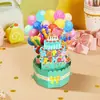 Ornamento de Aniversário Criativo Feliz Aniversário de Novo Produto Transfronteiriço Cartão de Cumprimentos 3D com Estampagem Dourada Desejos de Aniversário