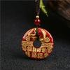 Colgante Colgante de la Versión Estampada en Caliente de Arena de Cristal de los Doce Signos del Zodíaco, el Año de Nacimiento, Regalo de Arena de Cristal Cinabrio, Hebilla de Seguridad con Carácter de Bendición