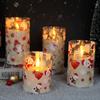 Vaso Acrílico Vela Digital LED Artificial Oscilante Decoración Navideña Vela de Vidrio Venta al por Mayor Adornos Decorativos
