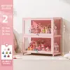 Vitrina de Cristal Rosa para Guardar y Exhibir Artículos, Vitrina a Prueba de Polvo, Armario de Almacenamiento, Vitrina para Figuras