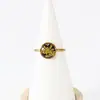 Anel de Flor Seca Banhado a Ouro de Aço Inoxidável Novo Transfronteiriço Amazon Criativo Flor de Não Me Esquecas Renda Flor Real Anel Joia
