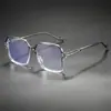 Gafas de Sol Cuadradas Grandes de Moda Versátiles con Filtro de Luz Azul Sin Graduación Montura Decorativa para Adelgazar el Rostro Wm86026