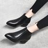 Botines de Moda con Punta Fina para Mujer 2023 Otoño e Invierno Nuevos Elegantes Botines Cortos de Piel Grabada con Patrón de Diamantes Estilo Chanel Pequeño Tacón Grueso