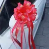 Decoración para coche de boda flor de tirar a mano arreglo para manillar flor de bola boda color de boda flor de tirar con lazo de bola 10 piezas/caja
