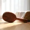 Pente Alisante Natural de Cerdas de Javali Sandália Dourada, Pente com Almofada de Ar para Massagem no Couro Cabeludo, Pente de Cerdas Feminino, Pente com Airbag para Alisamento