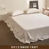 Elegante juego de ropa de cama de tres piezas de algodón y lino de color liso, gasa de algodón y lino al 10%, estilo wabi-sabi japonés, color sólido minimalista