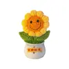 Decoração de Mesa Girassol Enfeites Artesanais Decoração de Escritório Flor Tecida Produto Acabado Presente de Aniversário para Mulheres Novo Estilo