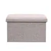 Banqueta de Almacenamiento Rectangular Caja de Almacenamiento Plegable Banqueta para Cambiar Zapatos Banqueta de Sofá Caja Organizadora Caja de Almacenamiento de Tela