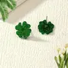 Calle. Pendientes Acrílicos de Trébol con Purpurina de Doble Cara para el Día de San Patricio Pendientes Verdes de la Suerte Irlandeses Venta al por Mayor