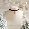 Jingle Bells Doce Sino Vermelho Corrente para Clavícula Design Natalino Feminino Gargantilha