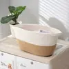 Cesta de Almacenamiento de Hilo de Algodón Simple Nórdico para Juguetes de Niños, Cubo de Almacenamiento para Ropa Sucia, Organizador Doméstico para Ropa Sucia y Artículos Varios