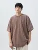 Camiseta de algodón puro de manga corta para hombre estilo vintage, corte holgado europeo y americano, adecuada para adolescentes, Amazon transfronterizo, 180G, marca americana de moda, venta al por mayor