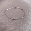2024 Nuevo Pulsera de Cruz Completa de Diamantes Femenina Ins Diseño de Nicho Simple Versátil Estudiante Pulsera de Estilo Frío