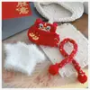 Ropa para Muñeca Labubu de Primera, Segunda y Tercera Generación 17cm Atuendo de Fiesta Sentado Labubu Sombrero de Año Nuevo Peto Disfraz de Danza del León