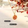 Collar con colgante de estilo chino con diseño de nicho y sentido de la palabra, estilo nacional, titanio, acero, chapado en oro, joyería que no se decolora, generación de cabello