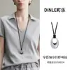 Collar minimalista de cordón negro con cuentas de plata estilo coreano con un diseño único, colgante largo, gargantilla de alta gama estilo ins para mujer