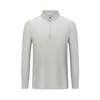 Camisa Polo de Manga Larga con Cuello Alto y Media Cremallera de Lyocell tipo Seda de Doble Cara para Primavera y Otoño Ropa de Trabajo Corporativa Personalizada con Logo Impreso o Bordado