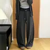 Pantalones de Lana Banana Bloque de Color para Mujer, Otoño 2026 de Cintura Alta Holgados Estilo Perezoso de Pierna Ancha, Pantalones Casuales Curvos, Venta al por Mayor a partir de una Pieza