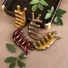 Pente de Massagem de Sândalo, Pente de Sândalo Dourado para Massagem de Meridianos e Pontos de Acupuntura, Pente Universal de Sete Dentes para Cabeça, Ombros e Pescoço Gua Sha
