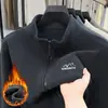 Comercio Exterior 2026 Chaqueta Cardigan de Polar para Hombre Cuello Alto Cremallera Doble Capa Otoño Invierno Chaqueta Gruesa Cálida Hombre
