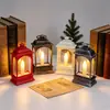 Artículo Popular Transfronterizo: Lámpara de Viento Plana Estilo Chimenea, Luz de Vela Electrónica LED, Linterna Pequeña Vintage, Ambiente Navideño para el Hogar