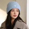 Gorro de Lana Bordado de Zorro Estilo Coreano, Versátil para Otoño e Invierno, Hace que la Cara Parezca Más Pequeña, Cálido, a Prueba de Frío, Gorro de Punto para Proteger los Oídos