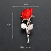 Broche Rojo Rosa para Mujer, Tendencia Nacional de Alta Gama, Broche de Corsage Clásico Chino, Accesorios para Abrigo Cheongsam de Flores