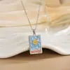 Colgante de Moda Europea y Americana Personalizado Nicho Acero Inoxidable Chapado en Oro de 18K Vintage Original Nuevo Colgante de Carta del Tarot