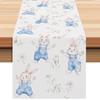 Nueva bandera de mesa de conejito azul de Pascua para fiestas navideñas, mesa de comedor, mantel decorativo, mantel para el hogar, mantel para mesa de té, bandera de té