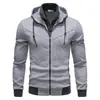 2024 Moda Casual Cruzada de Comércio Exterior Moletom Masculino Cardigan com Capuz de Cor Contrastante Falso Duas Peças Slim Novo Estilo Masculino