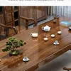 Juego de mesa de té y sillas de madera maciza, una mesa y cinco sillas, mesa de té de oficina estilo chino nuevo, juego de té para el hogar, mesa de té integrada para preparar té