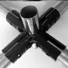 25 Tubos de Aço, 0 Tubos de Ferro, Tubos Galvanizados, 4 Conectores de Tubo de Seis Seções, Tubos de Prateleira, Fivelas de Fixação para Tubo Redondo, Fixadores, Peças de Fixação