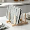 Suministrado directamente por el fabricante, escurreplatos de madera moderno y sencillo, estante de almacenamiento de cocina, estante de exhibición, estantería de escritorio para dormitorio