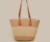 Bolso Tejido de Rafia Estilo Vacaciones Coreanas para Mujer Bolso Tote de Gran Capacidad Estilo Vacaciones de Verano Bolso de Hombro de Celebridad de Internet
